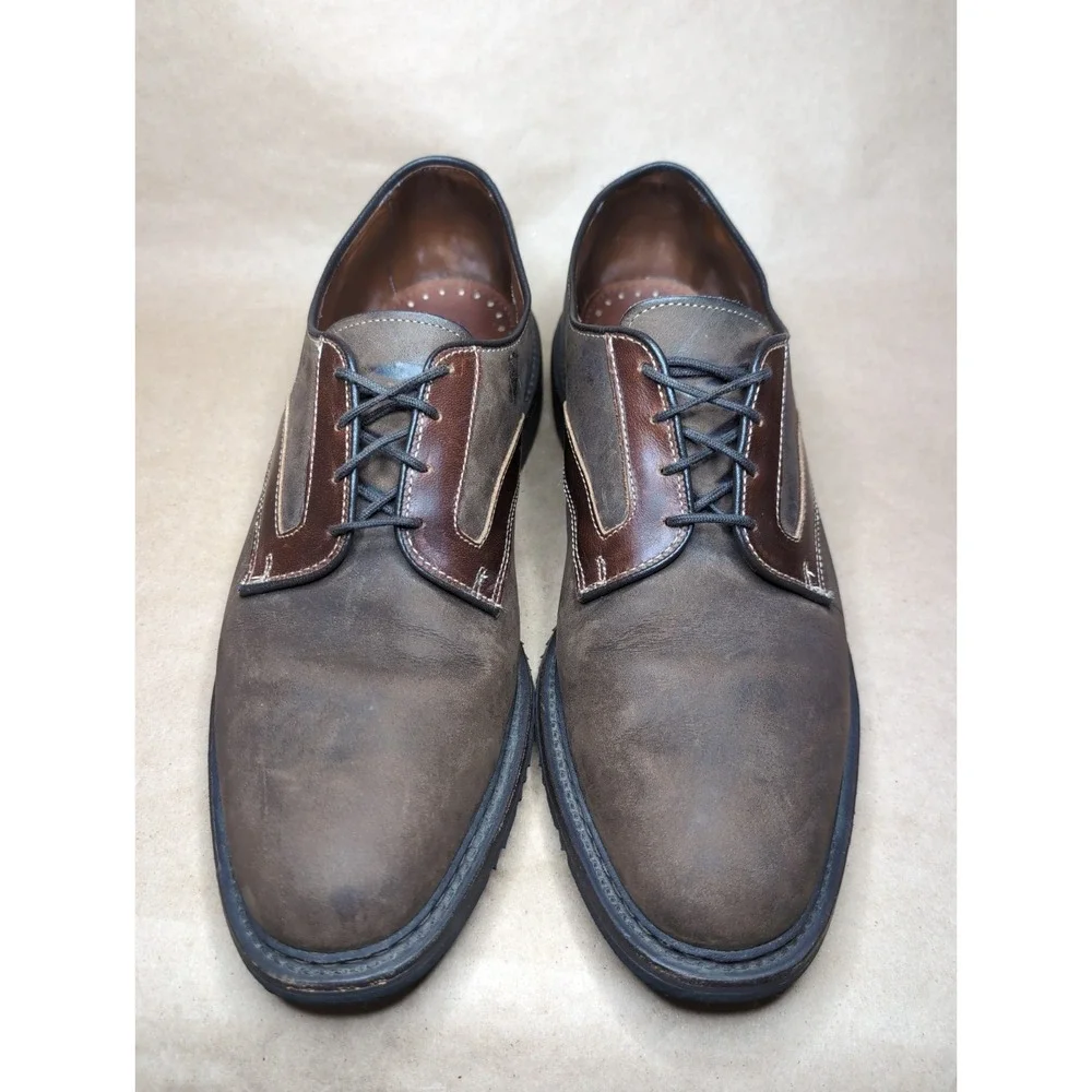 Allen Edmonds Men's 11.5D Berkshire Brown Leather Nubuck Casual Derby Shoes